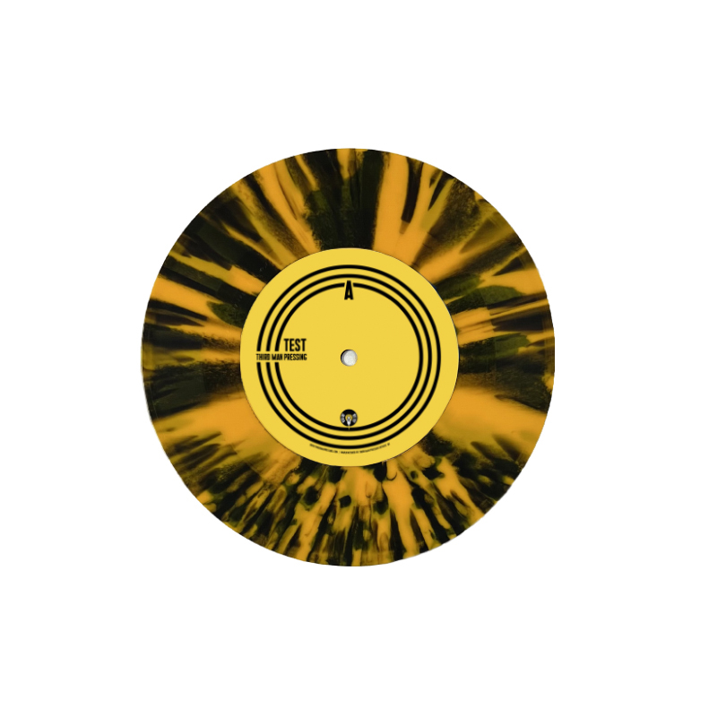 Splatter color vinyl on white background